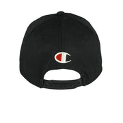 Champion - Black Spell-Out Snap Back Hat 1990s OSFA Vintage Retro
