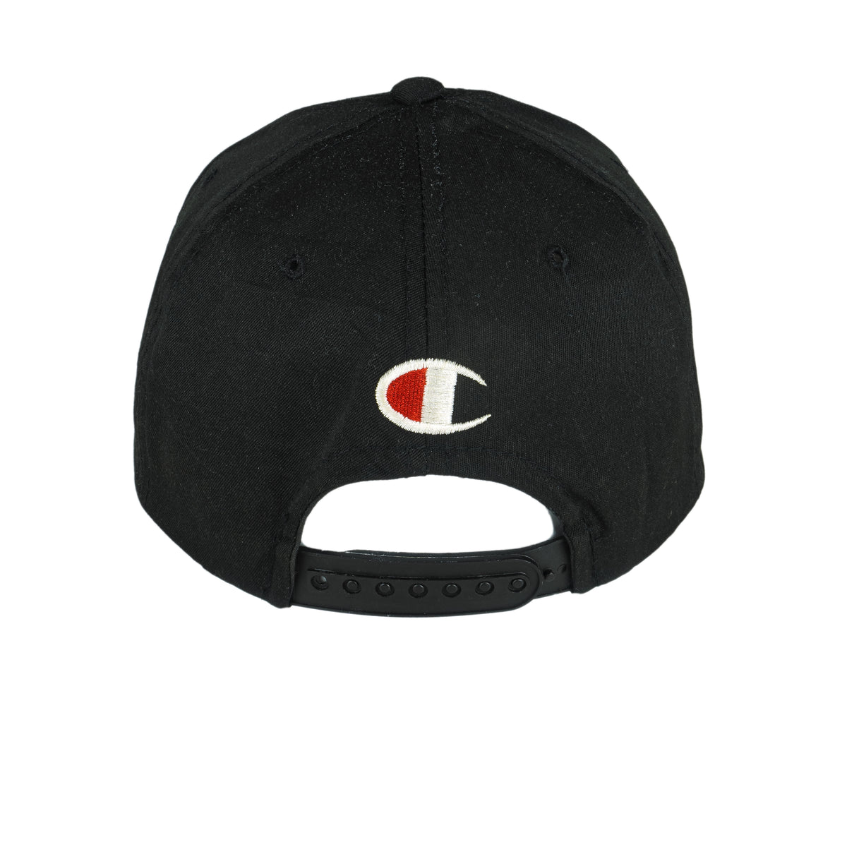 Champion - Black Spell-Out Snap Back Hat 1990s OSFA Vintage Retro