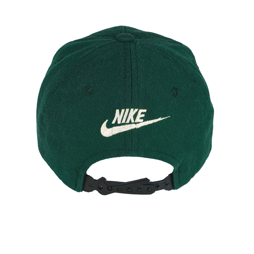 Nike - Green Big Logo Snap Back Hat 1990s OSFA Vintage Retro
