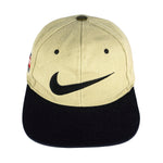 Nike - Beige Big Logo Snap Back Hat 1990s OSFA Vintage Retro