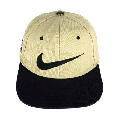 Nike - Beige Big Logo Snapback Hat 1990s OSFA