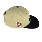 Nike - Beige Big Logo Snap Back Hat 1990s OSFA Vintage Retro
