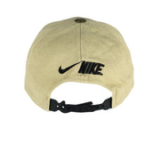 Nike - Beige Big Logo Snap Back Hat 1990s OSFA Vintage Retro