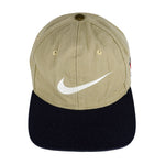 Nike - Brown Big Logo Snap Back Hat 1990s OSFA Vintage Retro