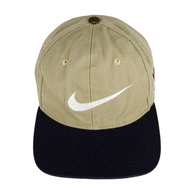 Nike - Brown Big Logo Snapback Hat 1990s OSFA