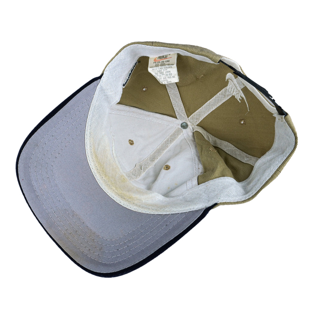 Nike - Brown Big Logo Snap Back Hat 1990s OSFA Vintage Retro
