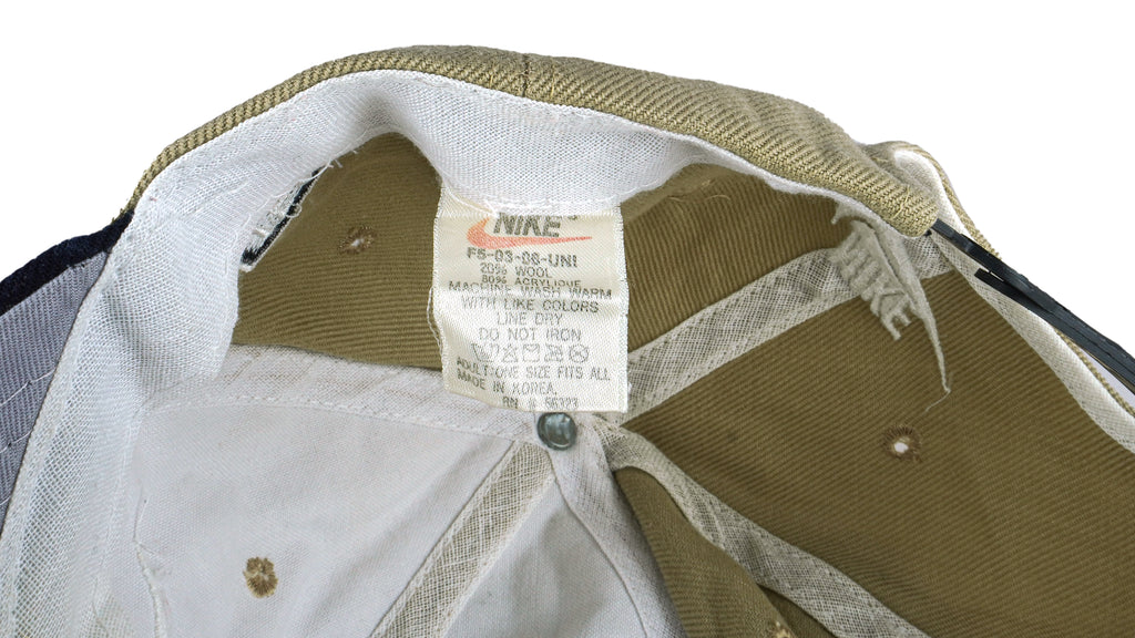 Nike - Brown Big Logo Snap Back Hat 1990s OSFA Vintage Retro
