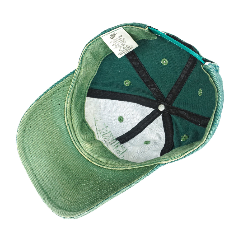 Nike - Green Spell-Out Snap Back Hat 1990s OSFA Vintage Retro