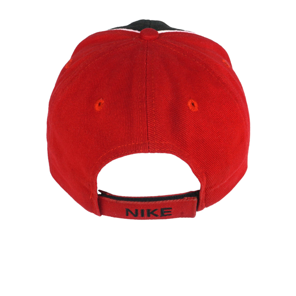 Nike - Black & Red Spell-Out Adjustable Hat 1990s OSFA Vintage Retro