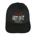 Nike - Black Just Do It Big Logo Snap Back Hat 1990s OSFA Vintage Retro College