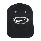 Nike - Black Big Logo & Spell-Out Snap Back Hat 1990s OSFA Vintage Retro
