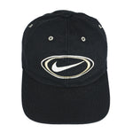 Nike - Black Big Logo & Spell-Out Snap Back Hat 1990s OSFA Vintage Retro