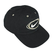 Nike - Black Big Logo & Spell-Out Snap Back Hat 1990s OSFA Vintage Retro