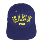 Nike - Blue Spell-Out Snap Back Hat 1990s OSFA Vintage Retro