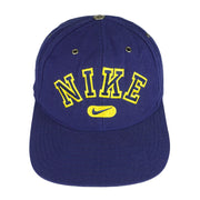 Nike - Blue Spell-Out Snap Back Hat 1990s OSFA Vintage Retro