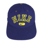 Nike - Blue Spell-Out Snap Back Hat 1990s OSFA Vintage Retro
