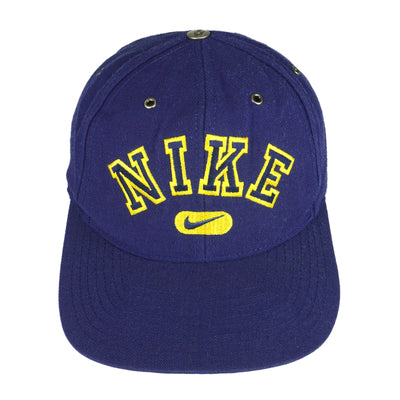 Nike - Blue Spell-Out Snapback Hat 1990s OSFA