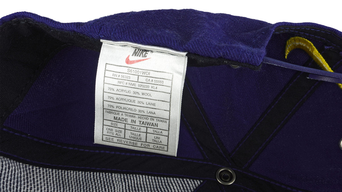 Nike - Blue Spell-Out Snap Back Hat 1990s OSFA Vintage Retro