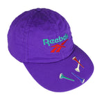 Reebok - Purple Spell-Out Fitted Hat 1990s Vintage Retro