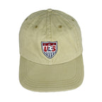 Nike - Beige USA Big Logo Snap Back Hat 1990s OSFA Vintage Retro