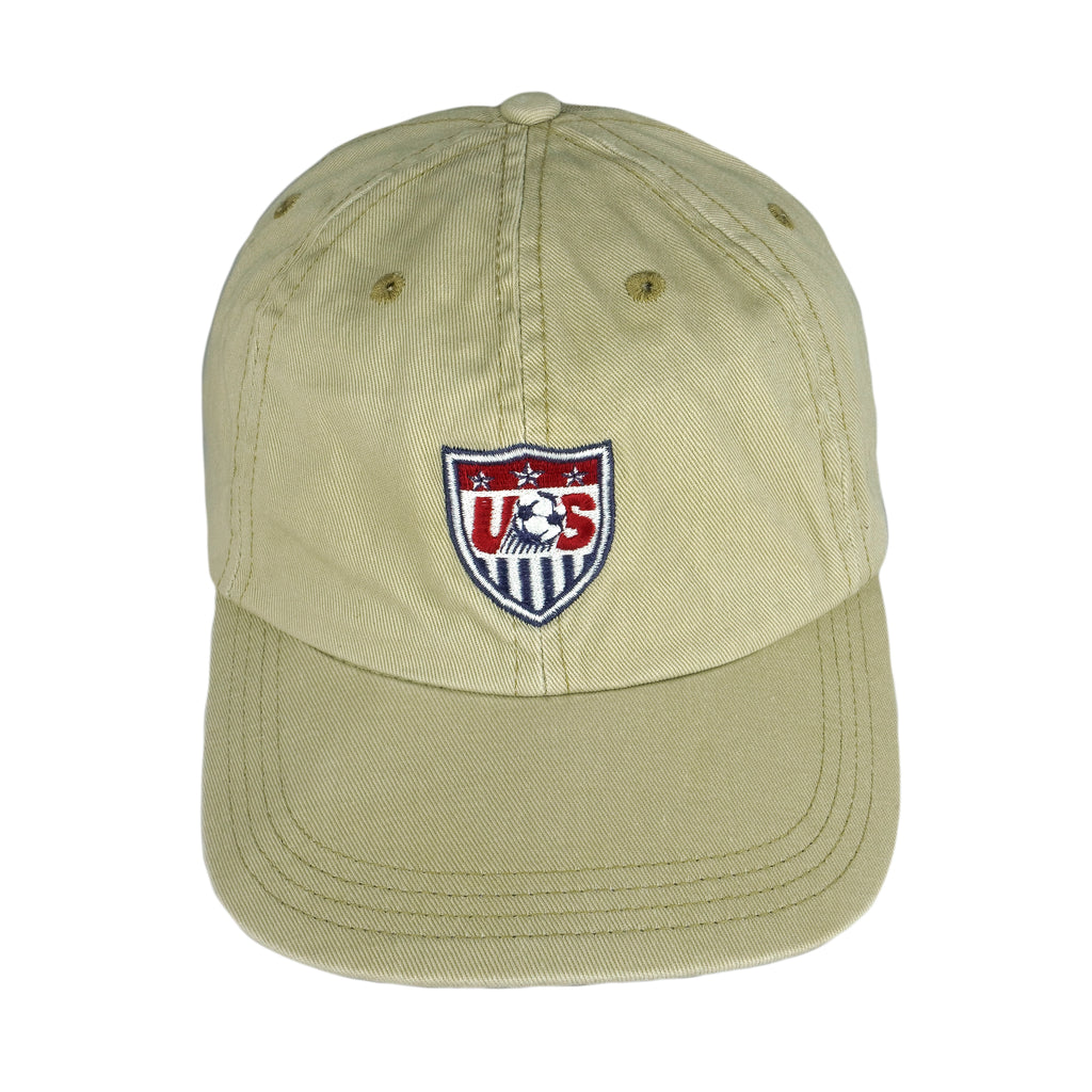 Nike - Beige USA Big Logo Snap Back Hat 1990s OSFA Vintage Retro