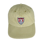 Nike - Beige USA Big Logo Snap Back Hat 1990s OSFA Vintage Retro