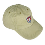 Nike - Beige USA Big Logo Snap Back Hat 1990s OSFA Vintage Retro
