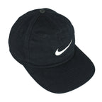 Nike - Black Big Logo Snap Back Hat 1990s OSFA Vintage Retro