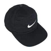 Nike - Black Big Logo Snap Back Hat 1990s OSFA Vintage Retro
