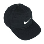 Nike - Black Big Logo Snap Back Hat 1990s OSFA Vintage Retro