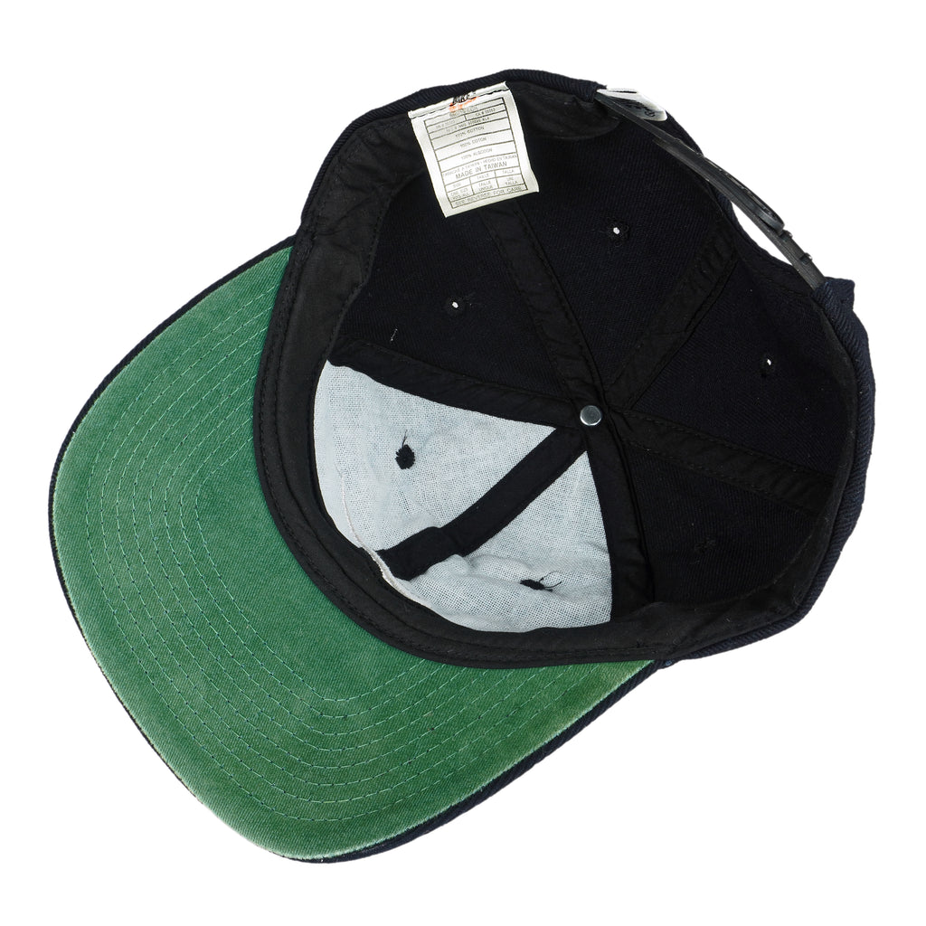 Nike - Black Big Logo Snap Back Hat 1990s OSFA Vintage Retro