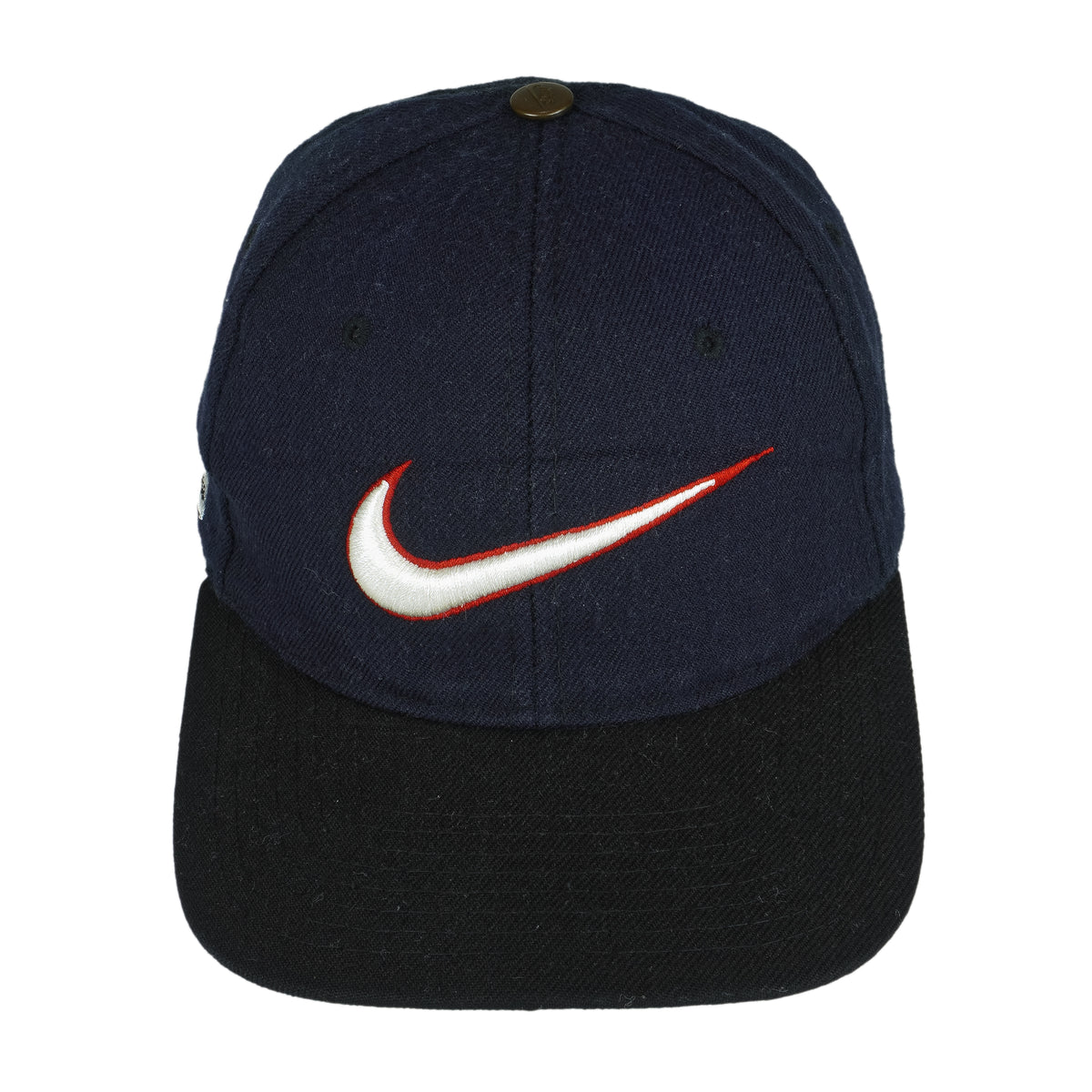 Nike - Blue Big Logo Snap Back Hat 1990s OSFA Vintage Retro