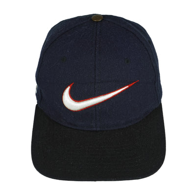 Nike - Blue Big Logo Snapback Hat 1990s OSFA