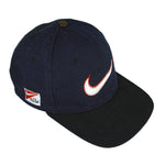 Nike - Blue Big Logo Snap Back Hat 1990s OSFA Vintage Retro