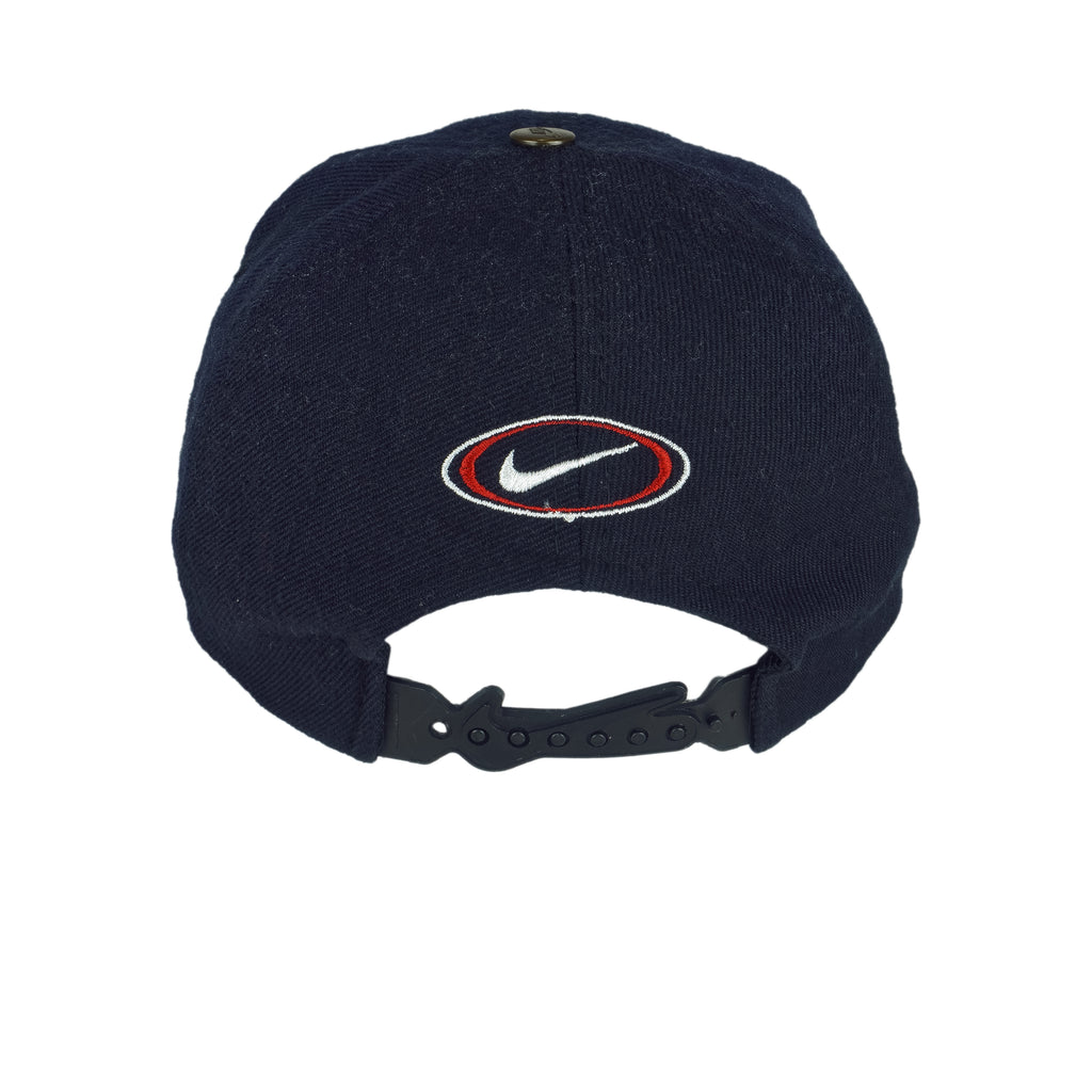 Nike - Blue Big Logo Snap Back Hat 1990s OSFA Vintage Retro