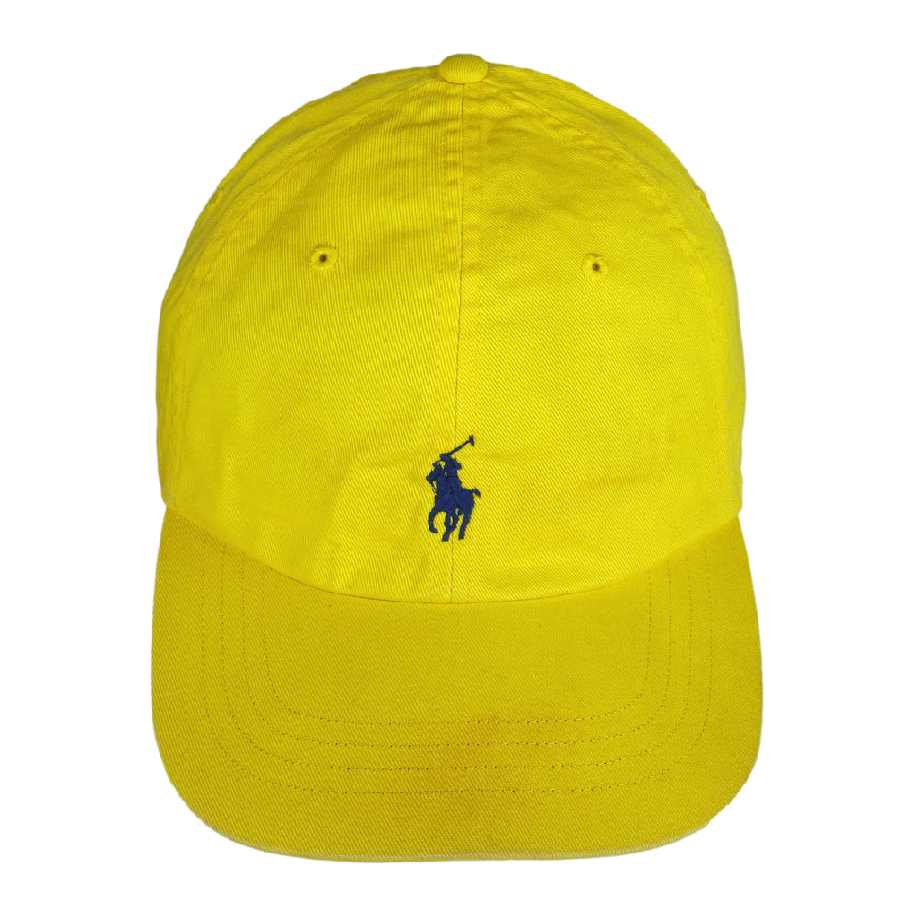 Ralph Lauren (Polo) - Yellow Strap Back Hat 1990s OSFA Vintage Retro