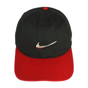 Nike - Black Big Silver Logo Adjustable Hat 1990s OSFA  Vintage Retro