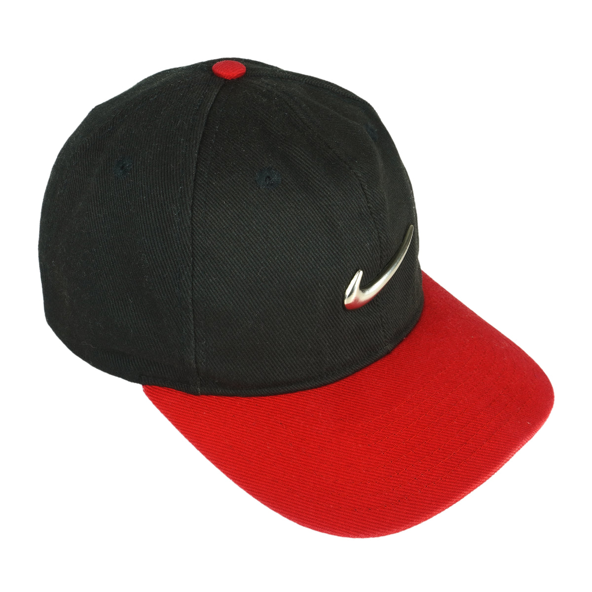 Nike - Black Big Logo Adjustable Hat 1990s OSFA Vintage Retro