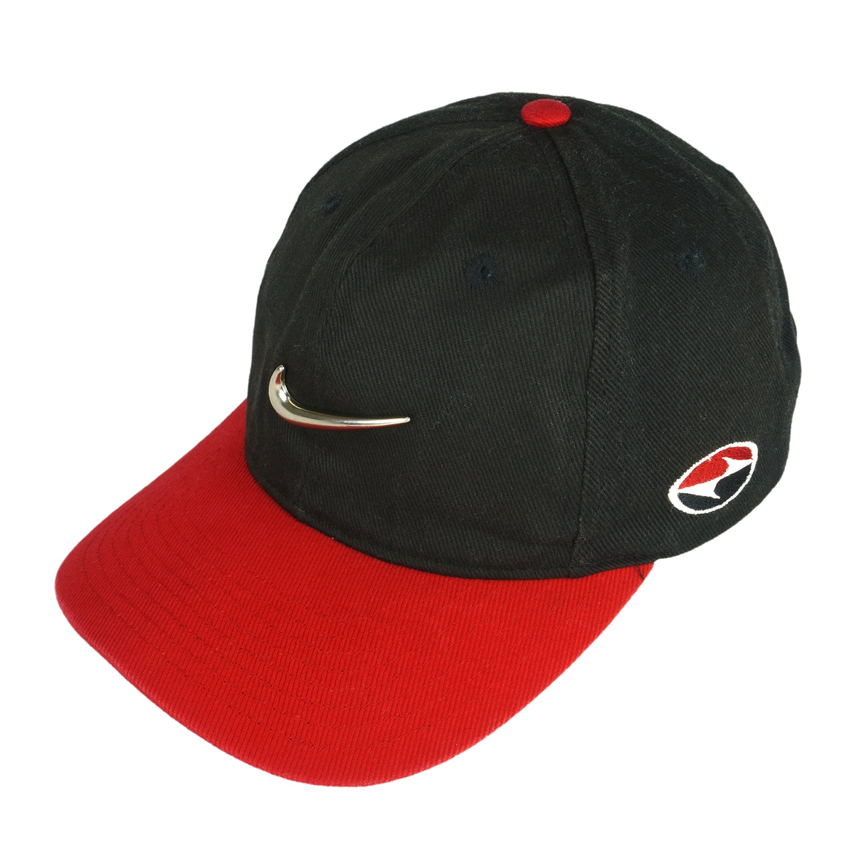 Nike - Black Big Logo Adjustable Hat 1990s OSFA Vintage Retro