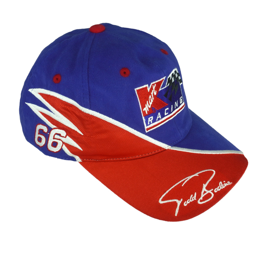 NASCAR (Checkered Flag) - K Mart Racing Strap Back Hat 1990s OSFA Vintage Retro