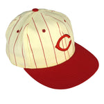 MLB (New Era) - Cream Cincinnati Reds Fitted Hat 1990s 7 1/2 Vintage Retro Baseball