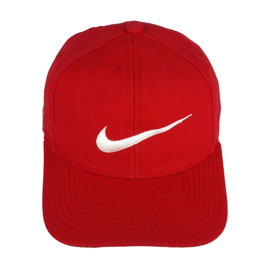 Nike - Red Team Sports Snap Back Hat 1990s OSFA Vintage Retro