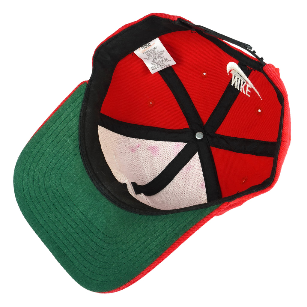 Nike - Red Team Sports Snap Back Hat 1990s OSFA Vintage Retro