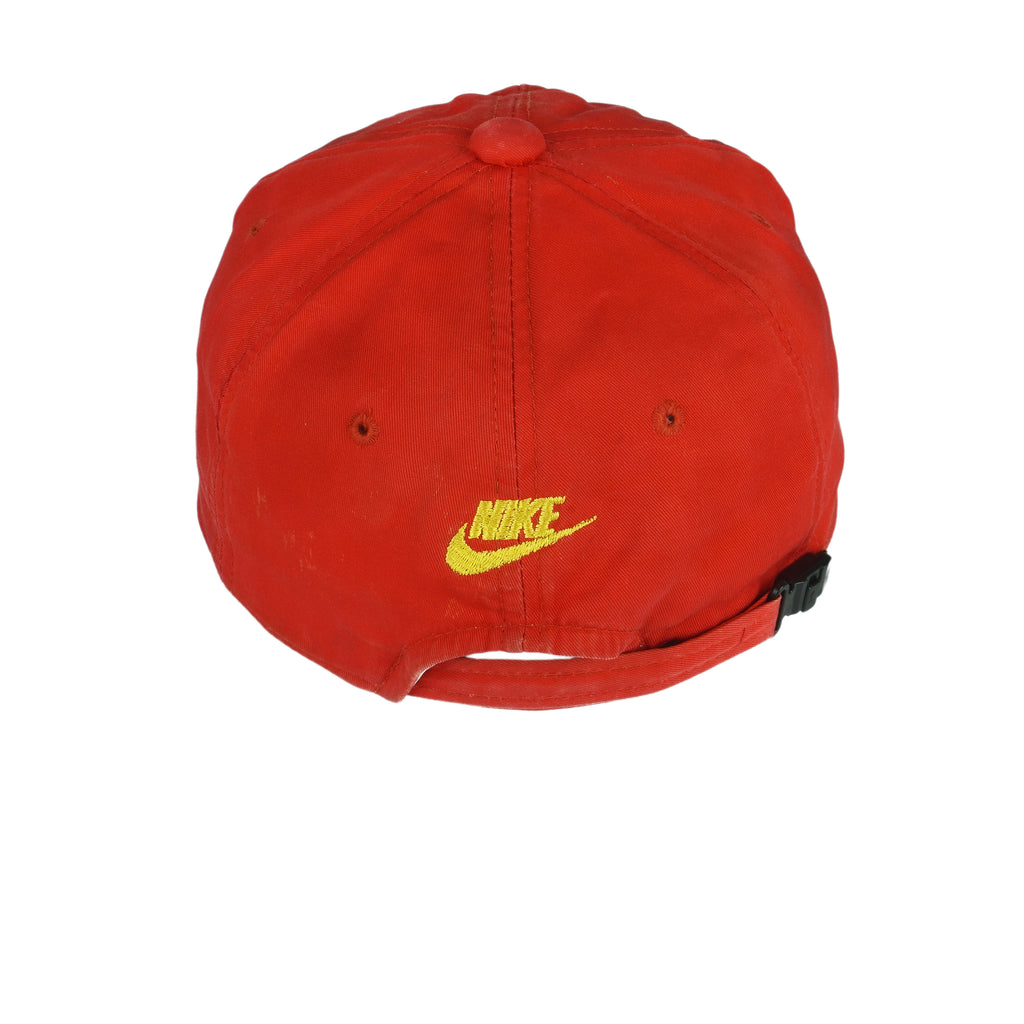 Nike - Red Air Jordan Strap Back Hat 1990s OSFA Vintage Retro Basketball