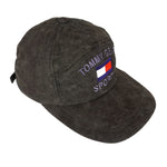Tommy Hilfiger - Dark Grey Spell-Out Strap Back Hat 1990s OSFA Vintage Retro