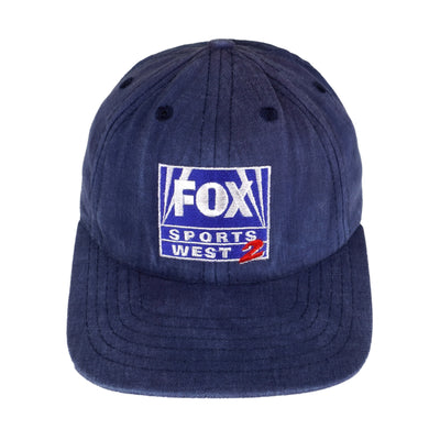 Vintage (UVS) - Fox Sports West 2 Blue Strapback Hat 1990s OSFA