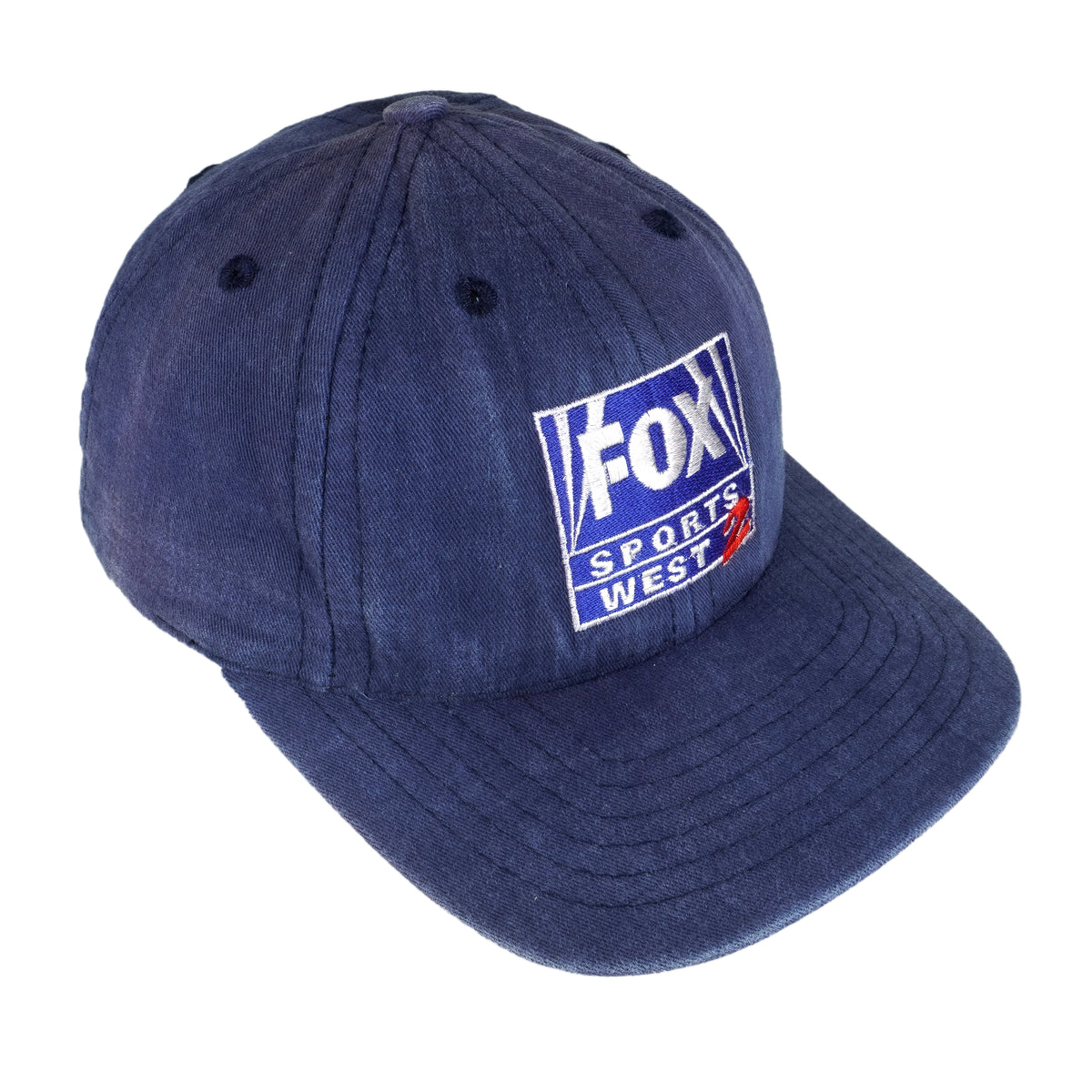 Vintage (UVS) - Fox Sports West 2 Blue Strap Back Hat 1990s OSFA Vintage Retro