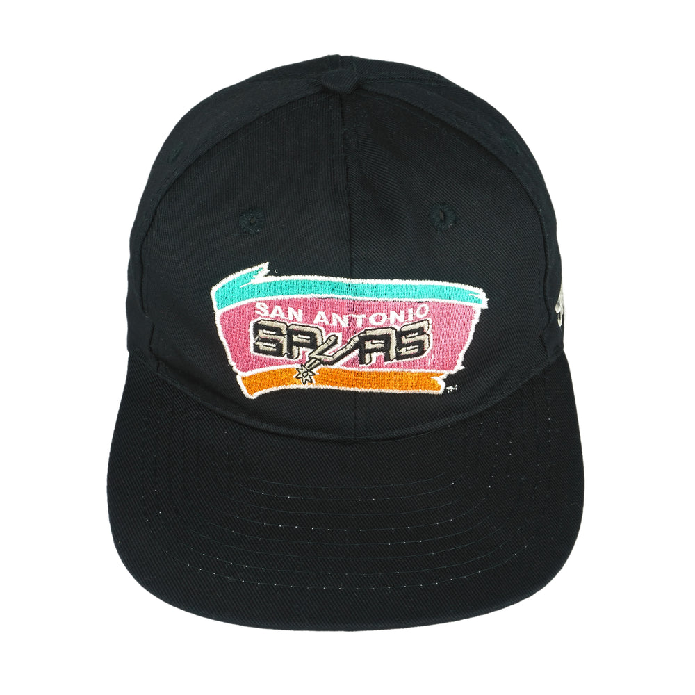 NBA (Drew Pearson) - San Antonio Spurs Spell-Out Snap Back Hat 1990s OSFA Vintage Retro Basketball