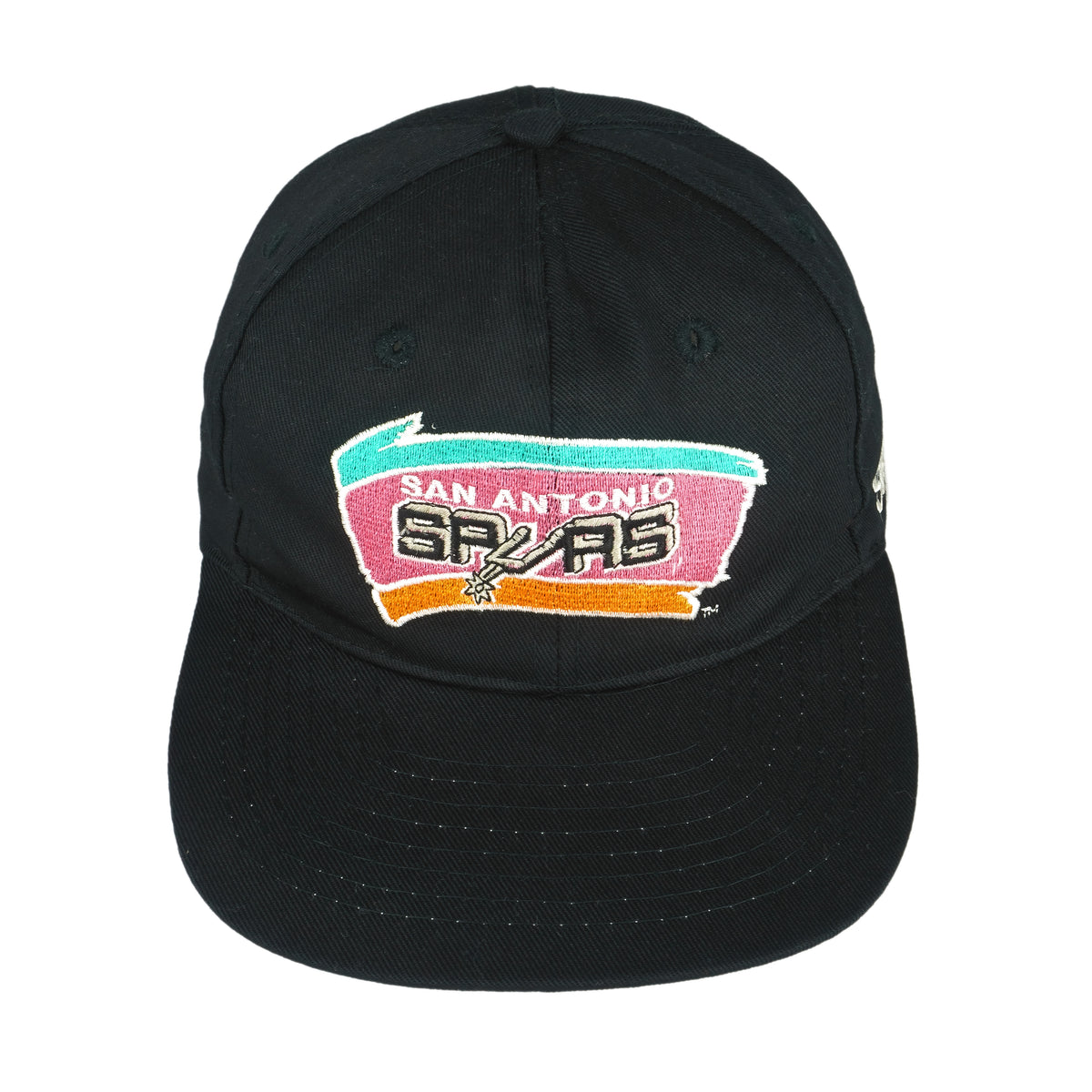 NBA (Drew Pearson) - San Antonio Spurs Spell-Out Snap Back Hat 1990s OSFA Vintage Retro Basketball