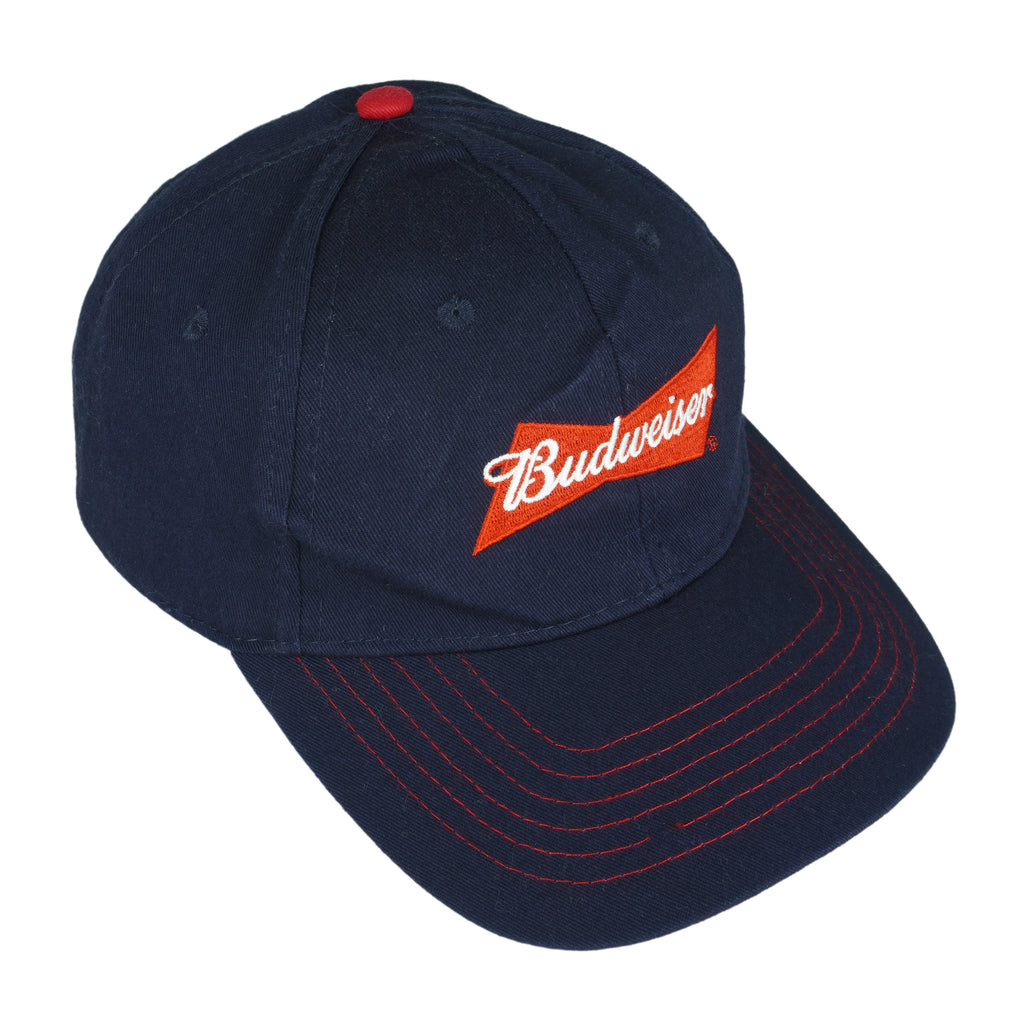 Budweiser (K Products) - Blue Spell-Out Strap Back Hat 1990s OSFA vintage Retro